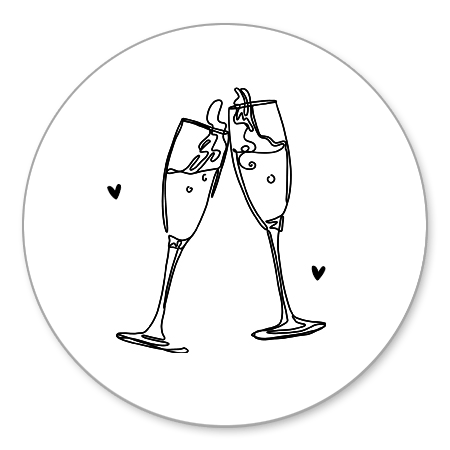 Sluitzegel champagne lijntekening